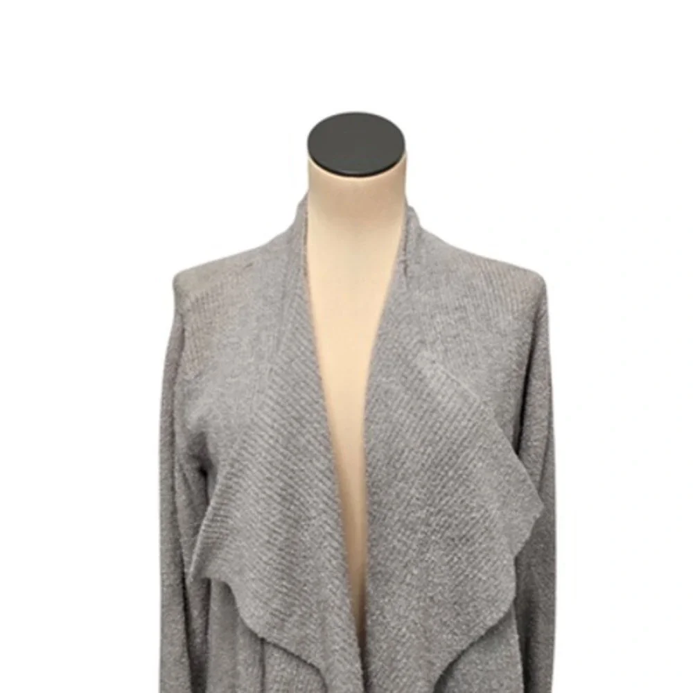 Barefoot Dreams Sweater Womens L/XL‎ Gray CozyChic Lite Open Waterfall Cardigan - Picture 8 of 10